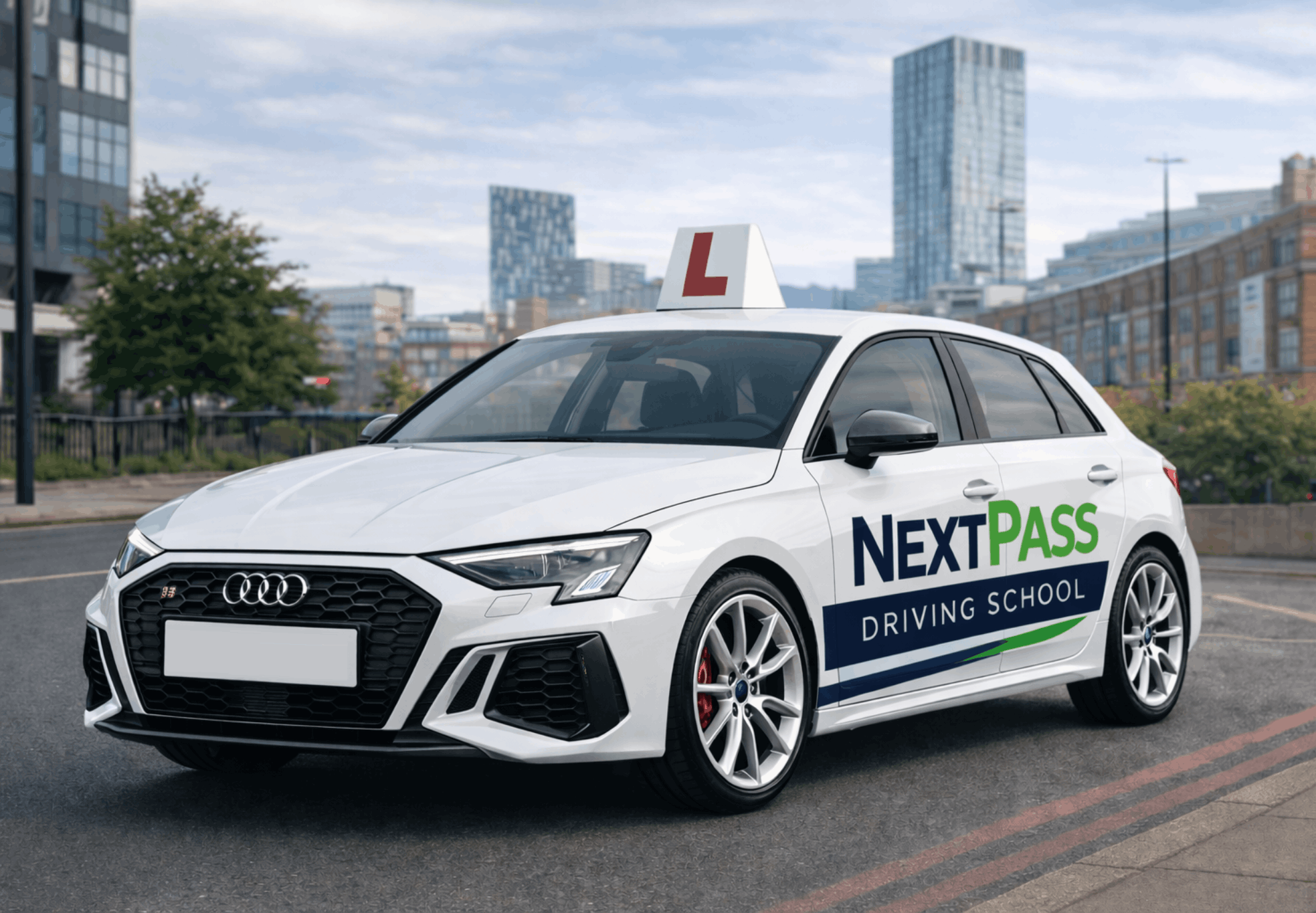NextPass Driving School car and learner driver in Manchester
